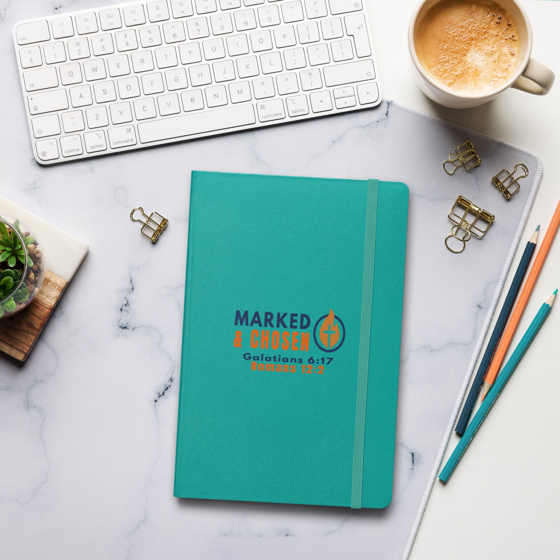 Marked & Chosen Bound Notebook - Turquoise - Front View 2