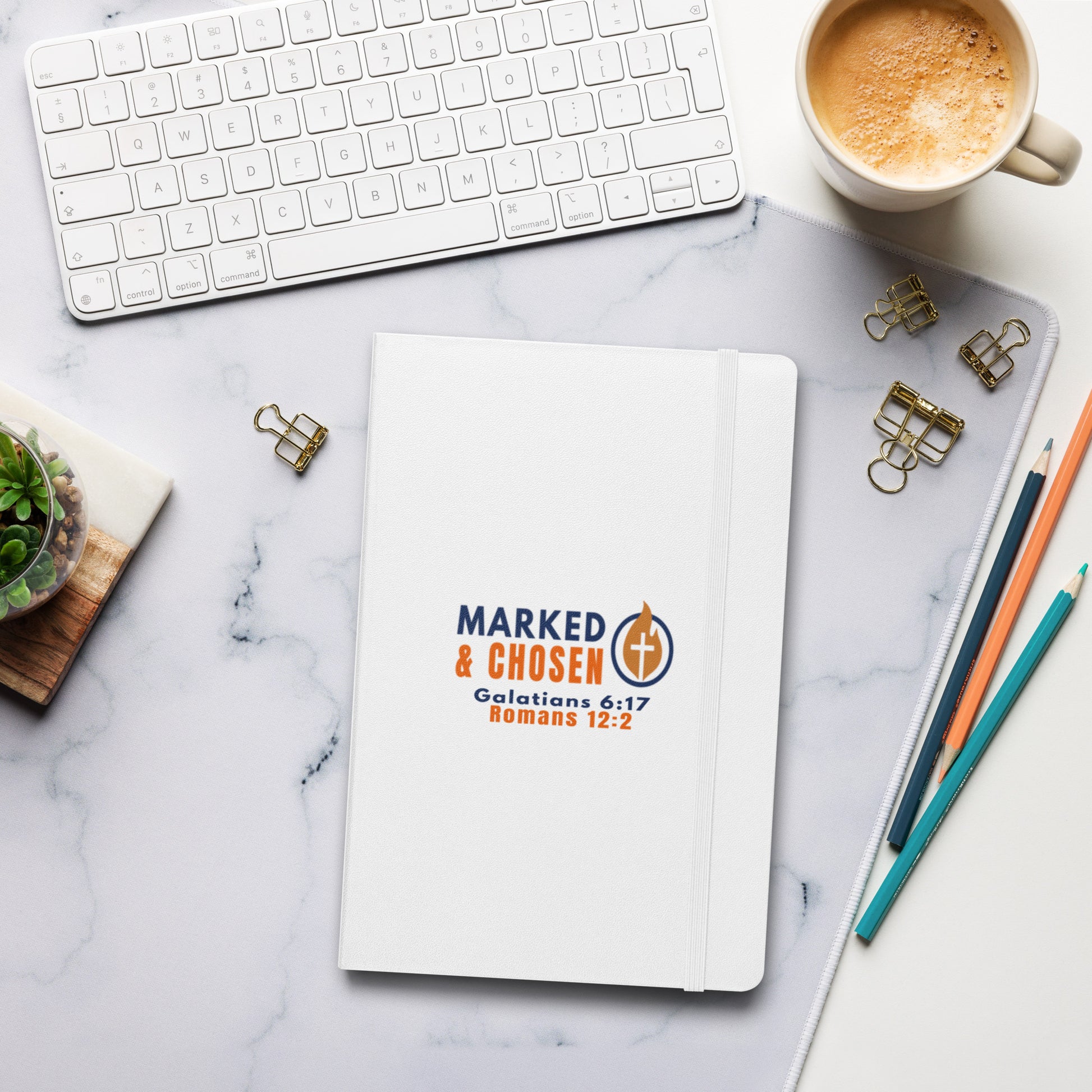 Marked & Chosen Bound Notebook - White - Front View