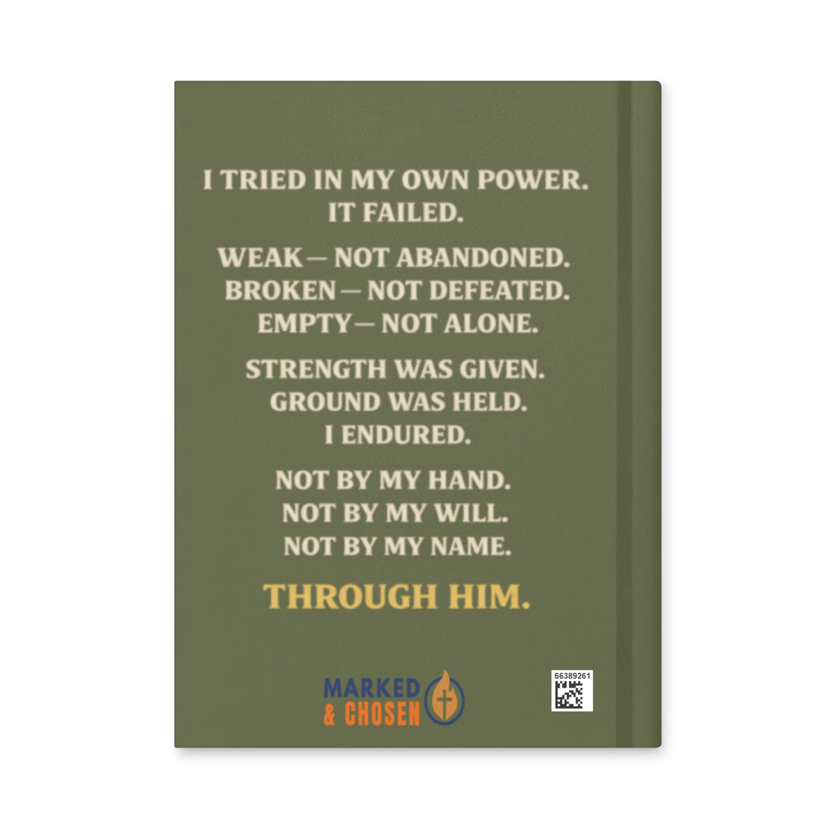 Through Him Men's Journal - White - Back View