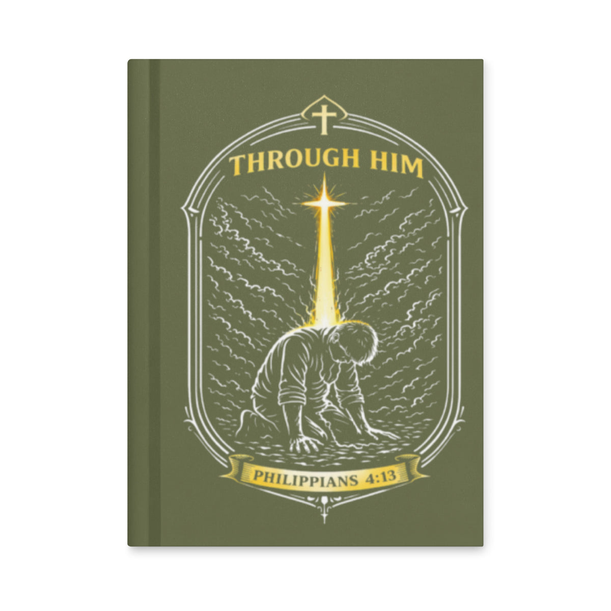 Through Him Men's Journal - White - Front View