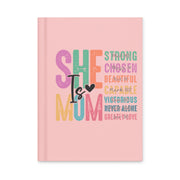 She is Mom Journal - White - Front View