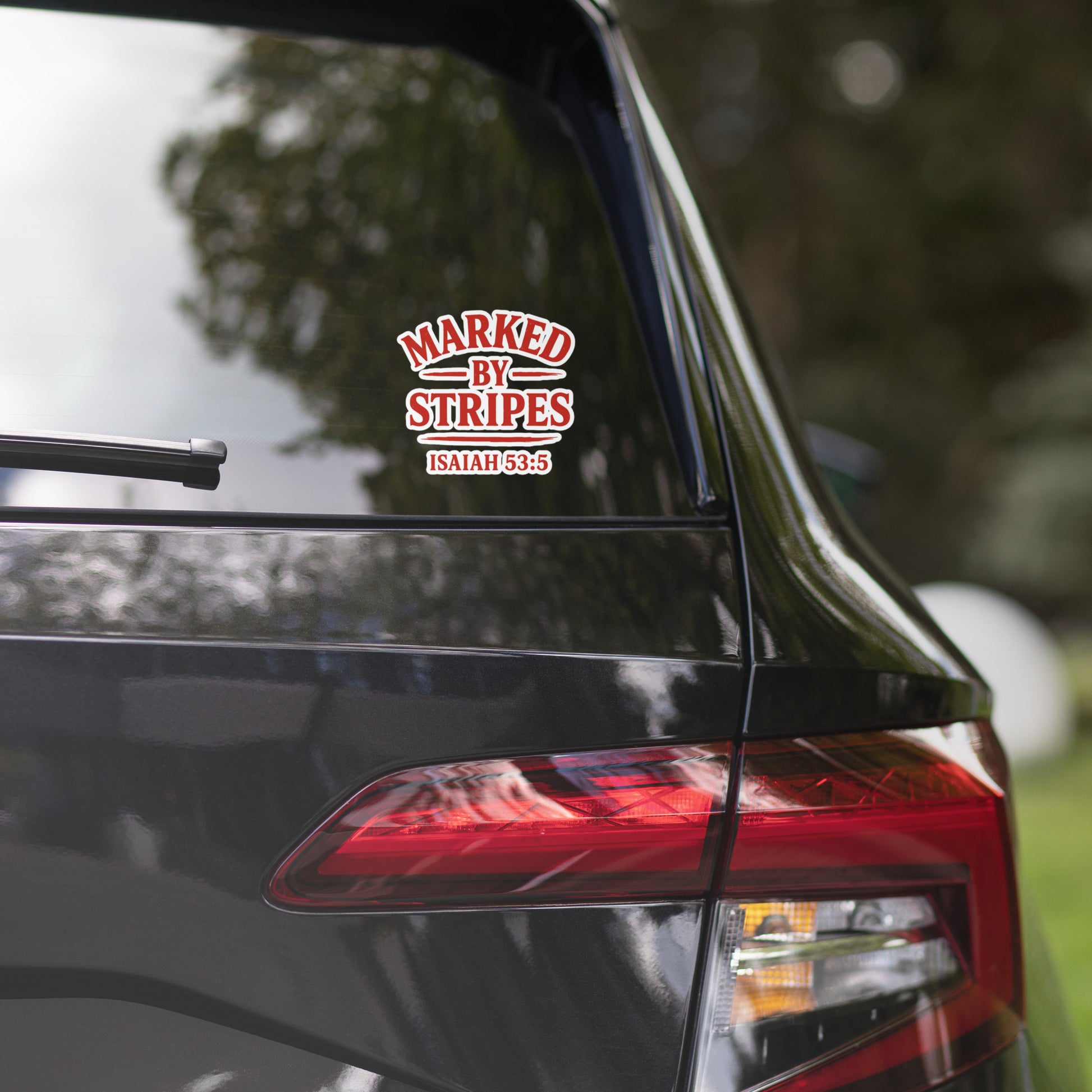 Marked by Stripes Sticker - 5.5″×5.5″ - Front View