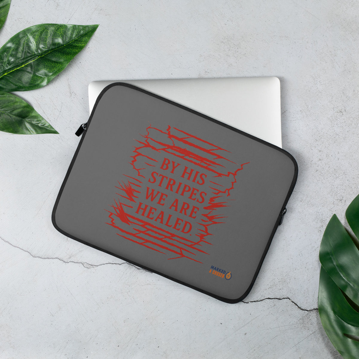 By His Stripes Laptop Sleeve - 13″ - Front View