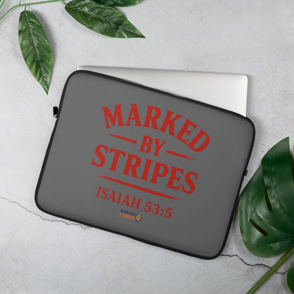 Marked by Stripes Laptop Sleeve - 15″ - Front View