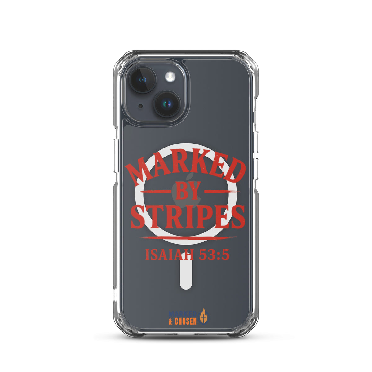 Marked by Stripes Clear MagSafe iPhone Case - iPhone 15 - Front View