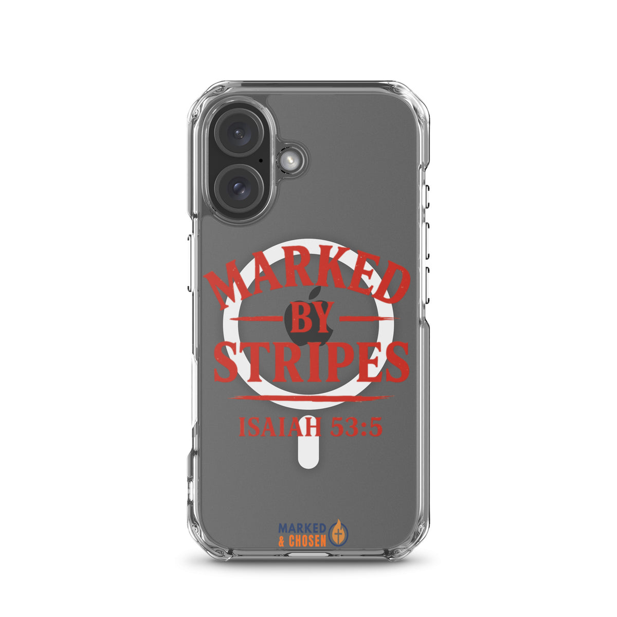 Marked by Stripes Clear MagSafe iPhone Case - iPhone 16 - Front View