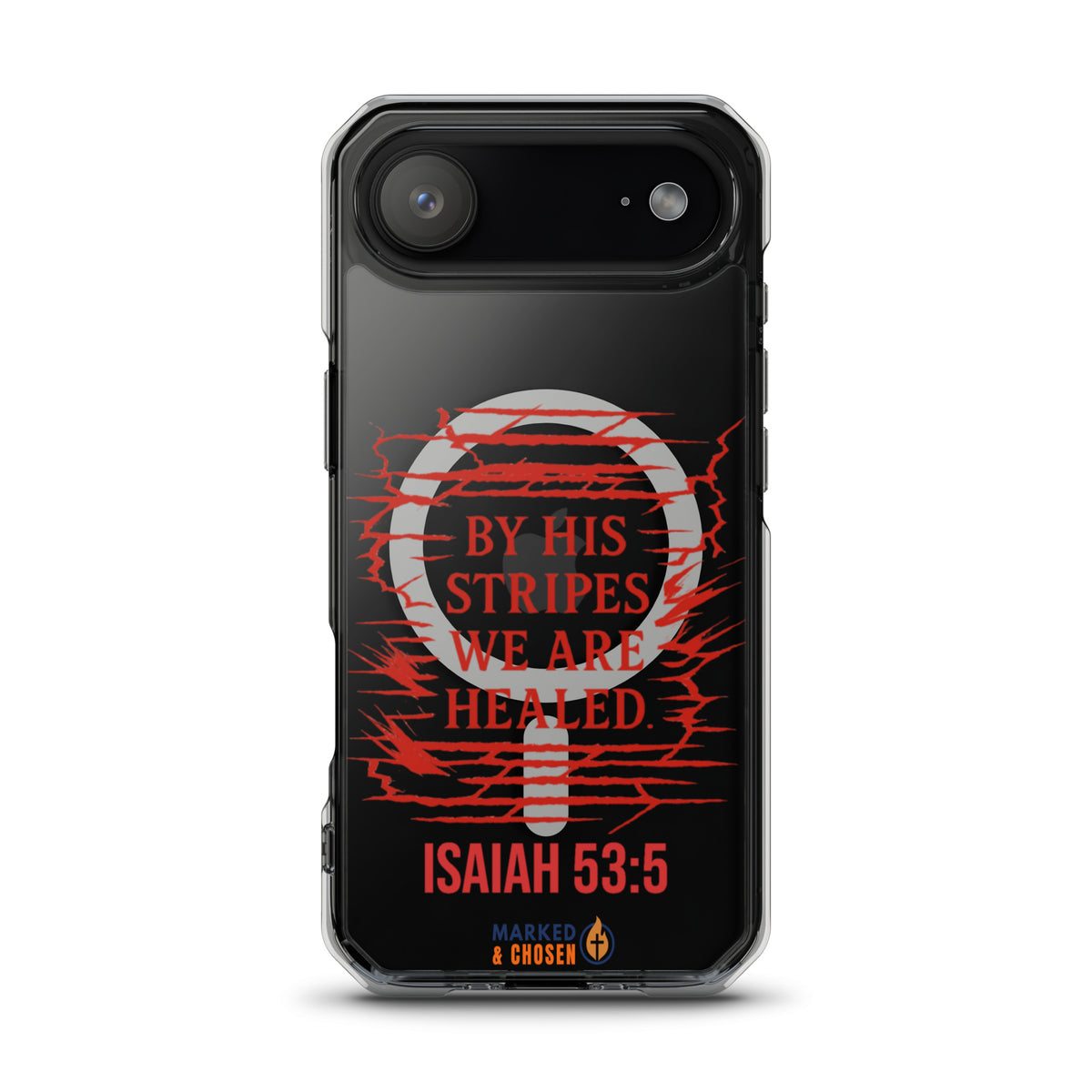 By His Stripes Clear MagSafe iPhone Case - iPhone 17 Air - Front View