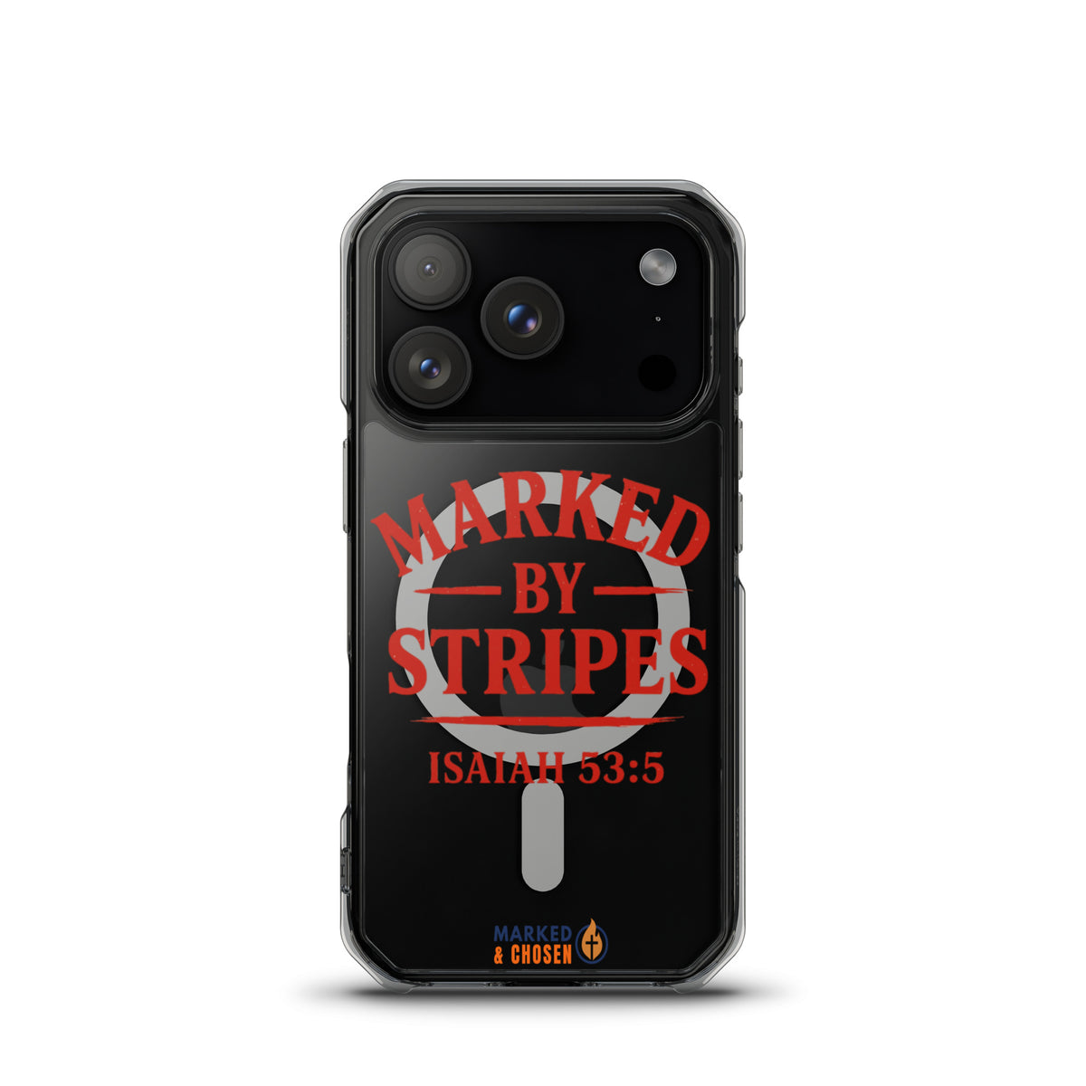 Marked by Stripes Clear MagSafe iPhone Case - iPhone 17 Pro - Front View