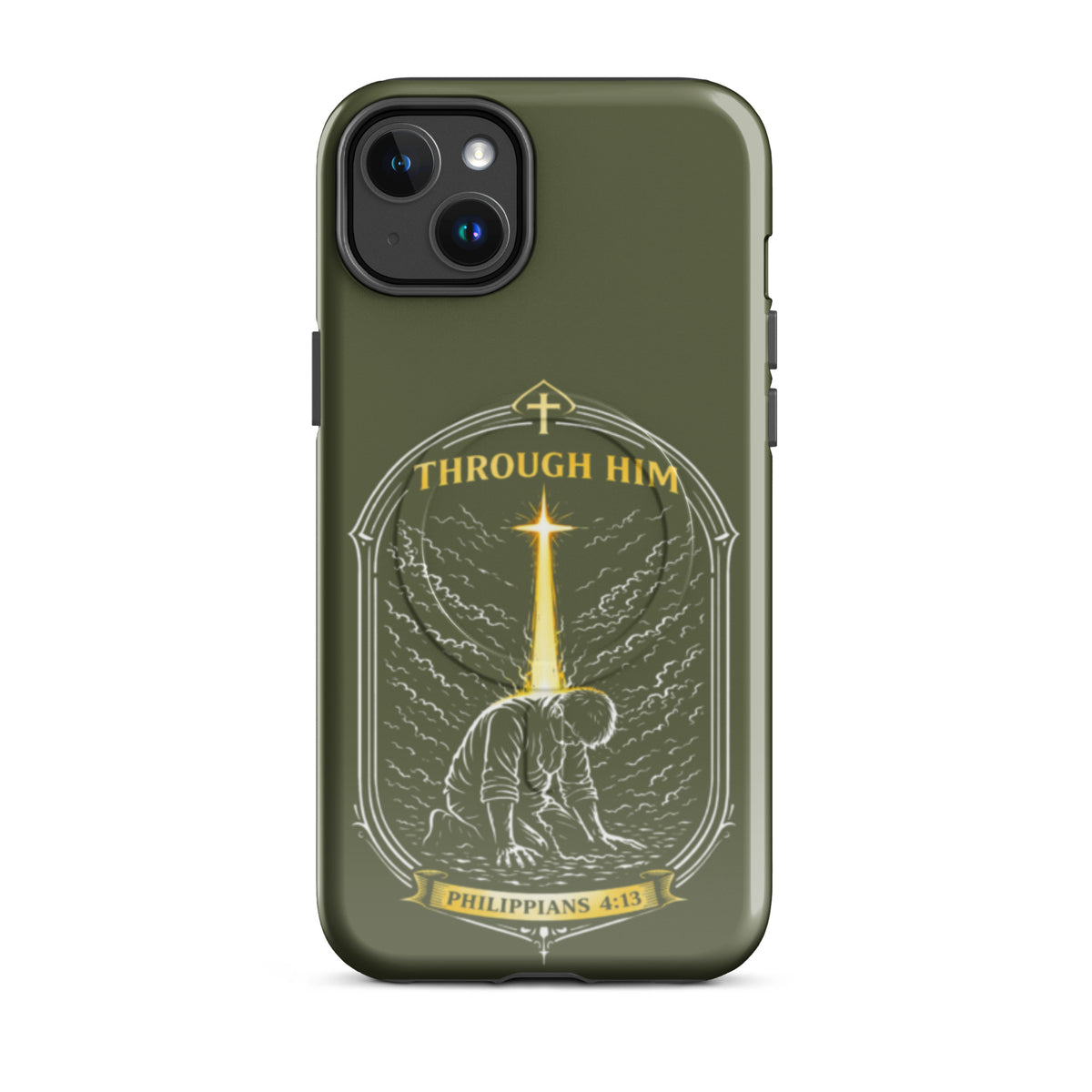 Through Him Men's Tough iPhone Case - iPhone 14 Plus - Front View