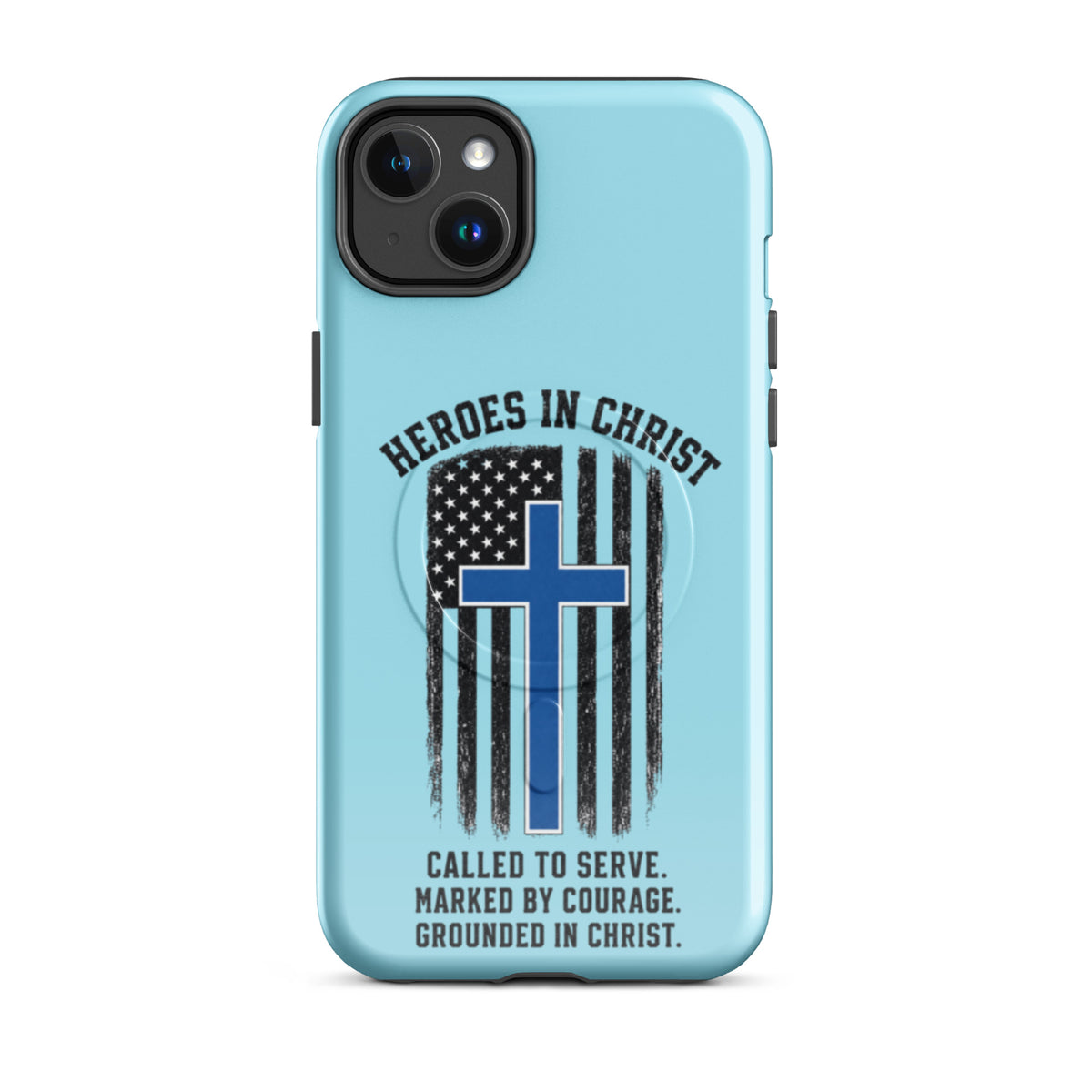 Heroes in Christ Police Tough iPhone Case - iPhone 14 Plus - Front View