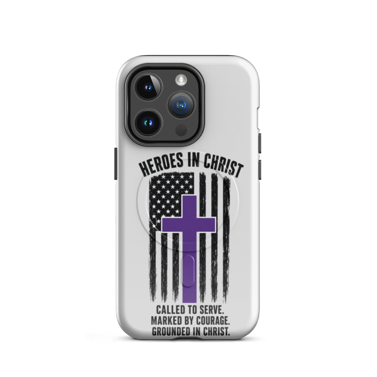 Heroes in Christ Security iPhone Tough Case - iPhone 14 Pro - Front View