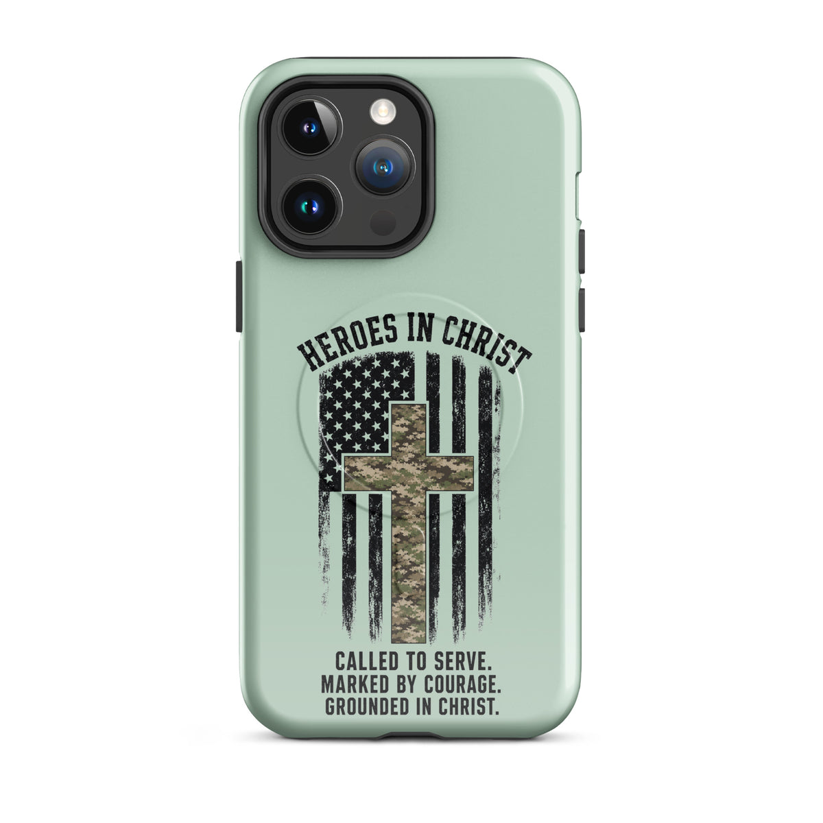 Heroes in Christ Army & Air Force Camo iPhone Tough Case - iPhone 14 Pro Max - Front View