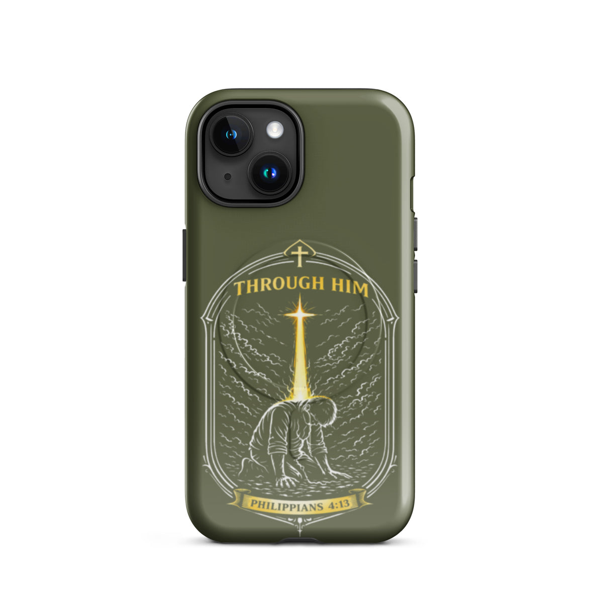 Through Him Men's Tough iPhone Case - iPhone 15 - Front View