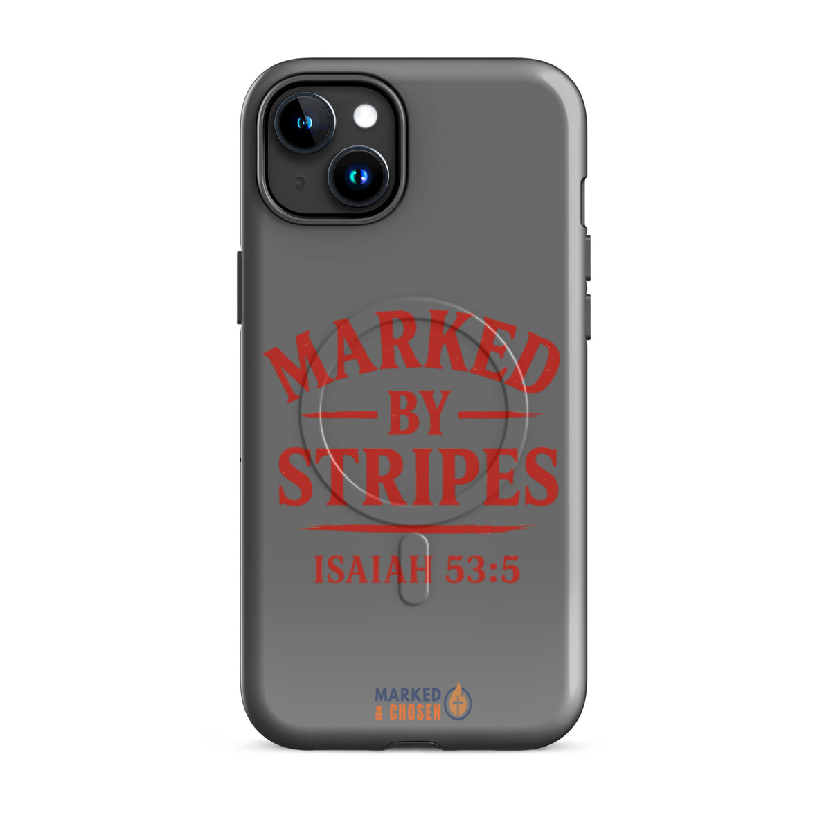 Marked by Stripes Tough MagSafe iPhone Case - iPhone 15 Plus - Front View
