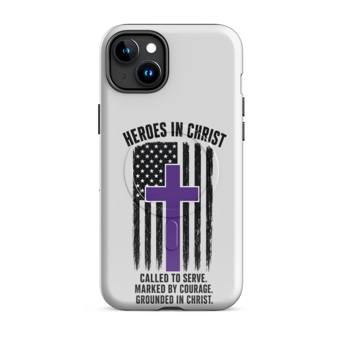 Heroes in Christ Security iPhone Tough Case - iPhone 15 Plus - Front View