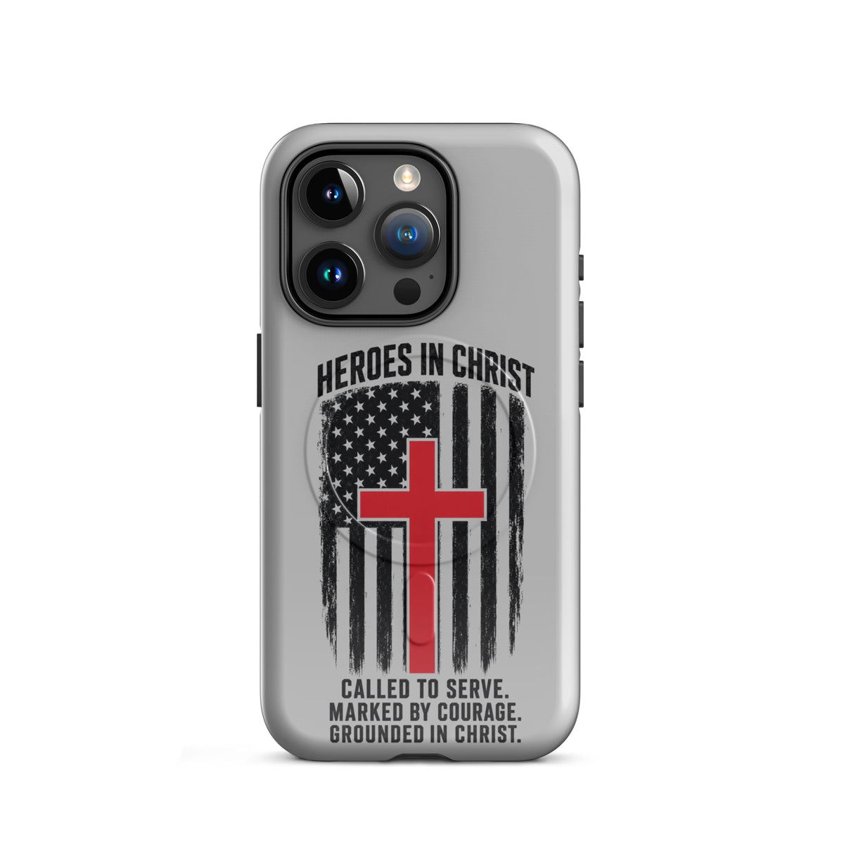 Heroes in Christ Fire & Rescue Tough iPhone Case - iPhone 15 Pro - Front View