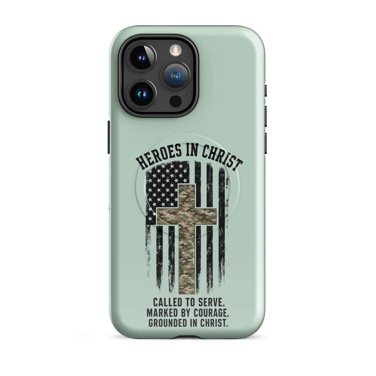 Heroes in Christ Army & Air Force Camo iPhone Tough Case - iPhone 15 Pro Max - Front View