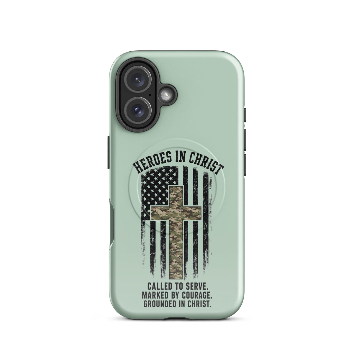 Heroes in Christ Army & Air Force Camo iPhone Tough Case - iPhone 16 - Front View