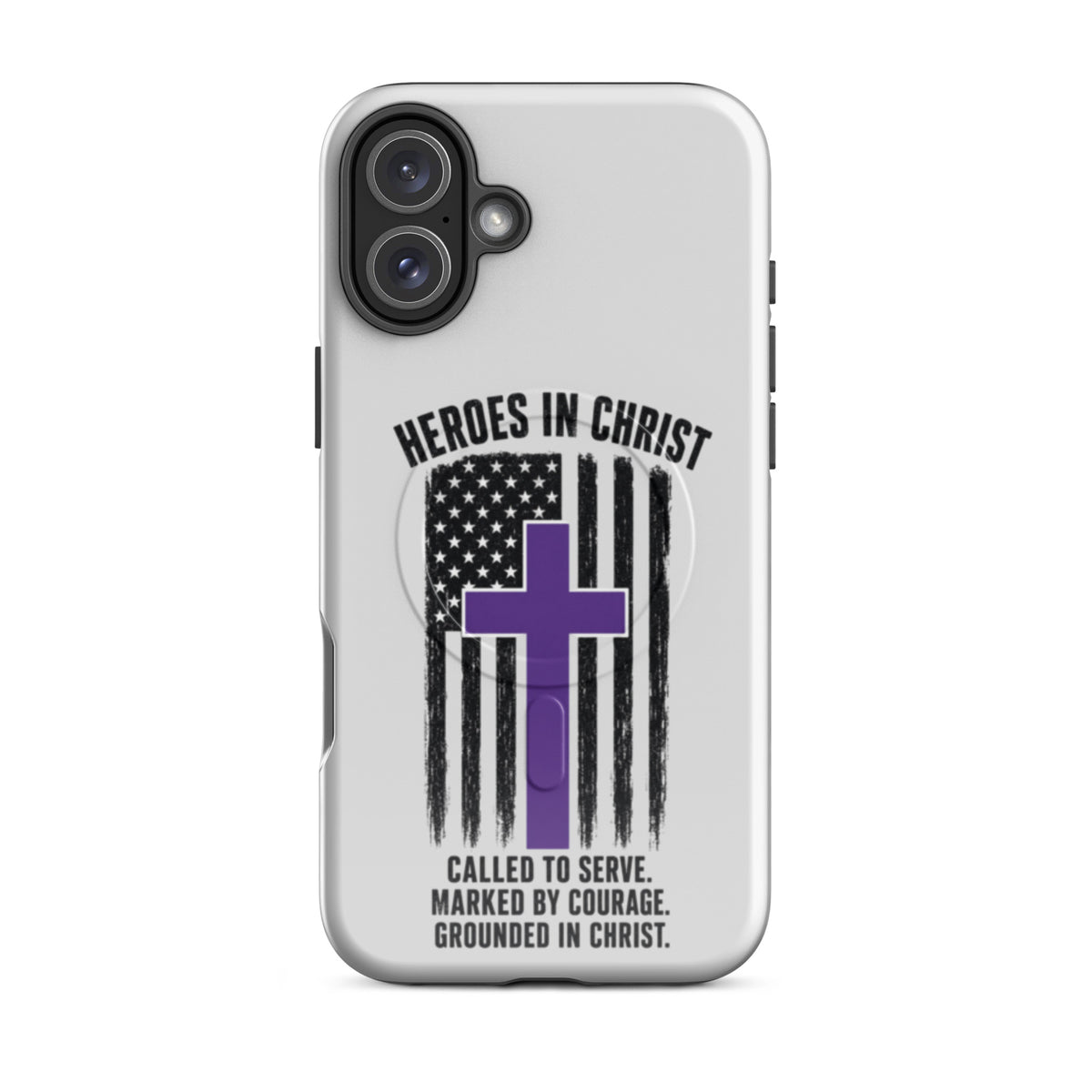 Heroes in Christ Security iPhone Tough Case - iPhone 16 Plus - Front View