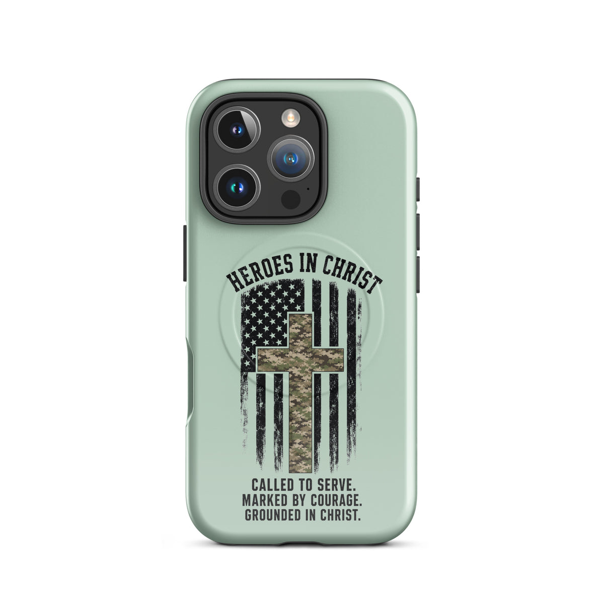 Heroes in Christ Army & Air Force Camo iPhone Tough Case - iPhone 16 Pro - Front View