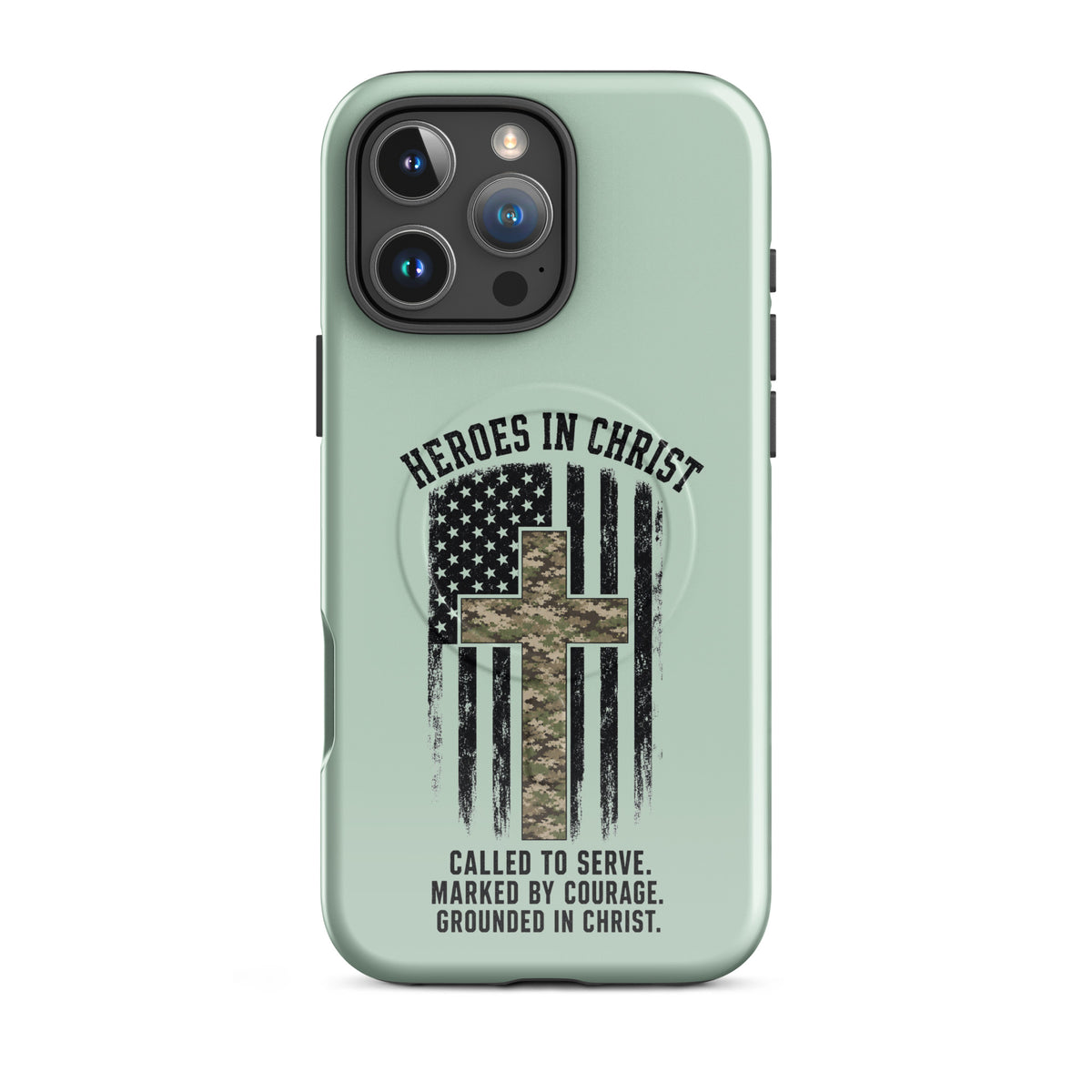 Heroes in Christ Army & Air Force Camo iPhone Tough Case - iPhone 16 Pro Max - Front View