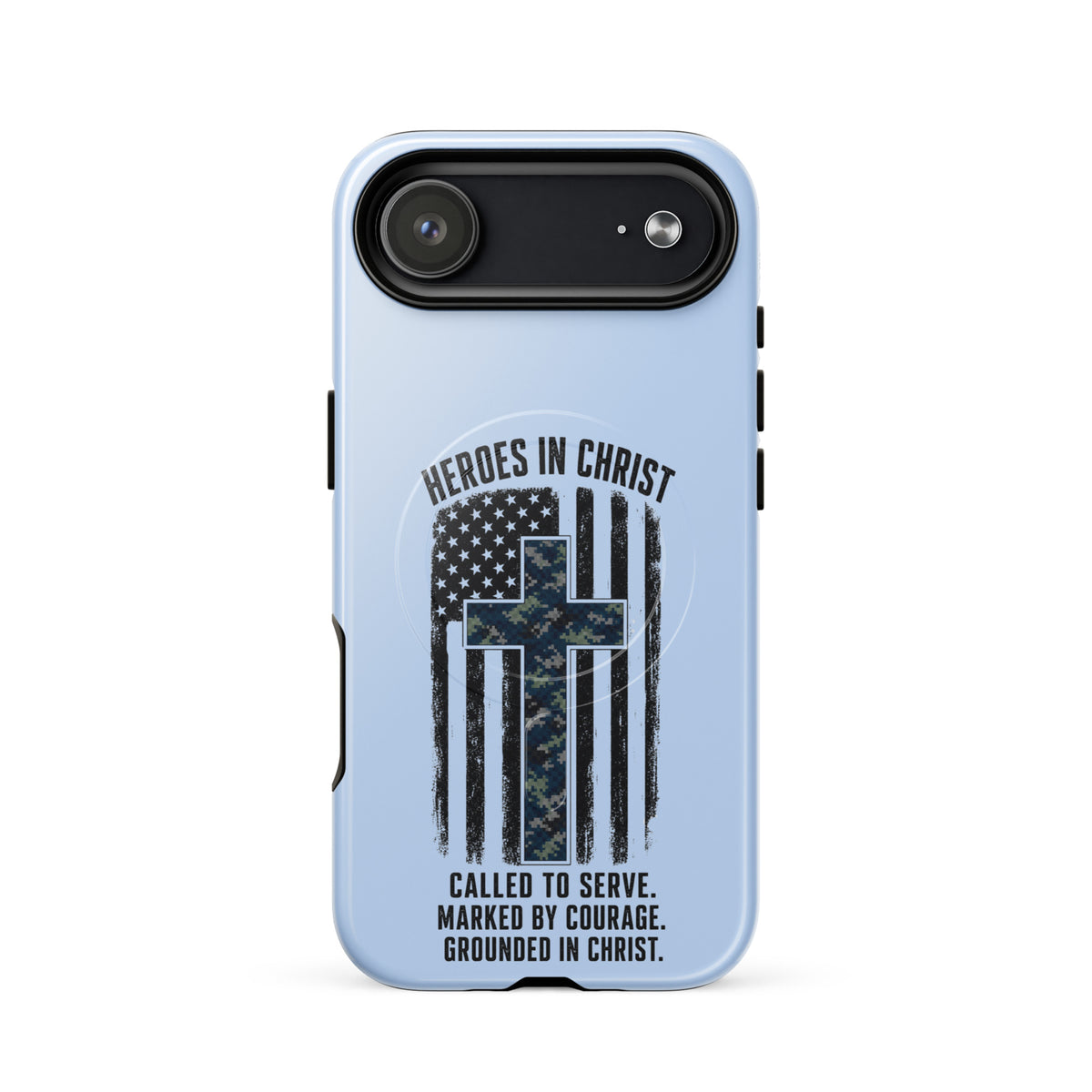Heroes in Christ Navy Camo iPhone Tough Case - iPhone 17 Air - Front View