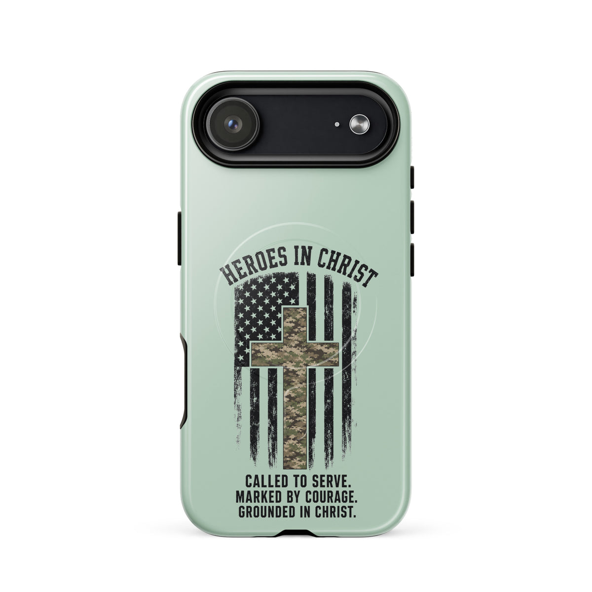 Heroes in Christ Army & Air Force Camo iPhone Tough Case - iPhone 17 Air - Front View