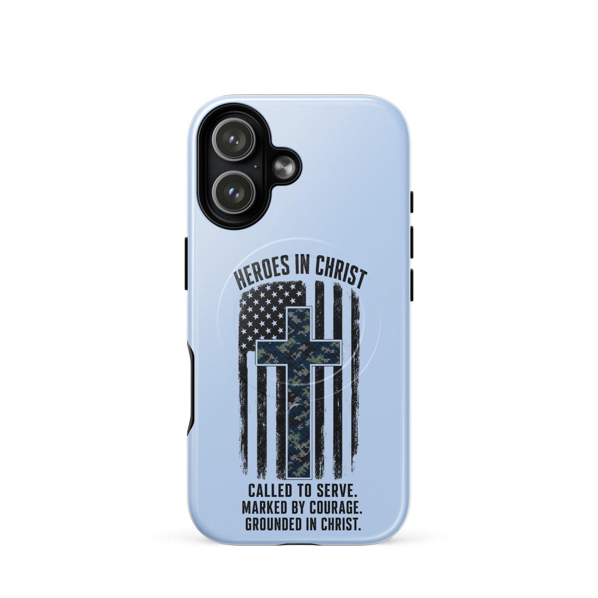 Heroes in Christ Navy Camo iPhone Tough Case - iPhone 17 - Front View