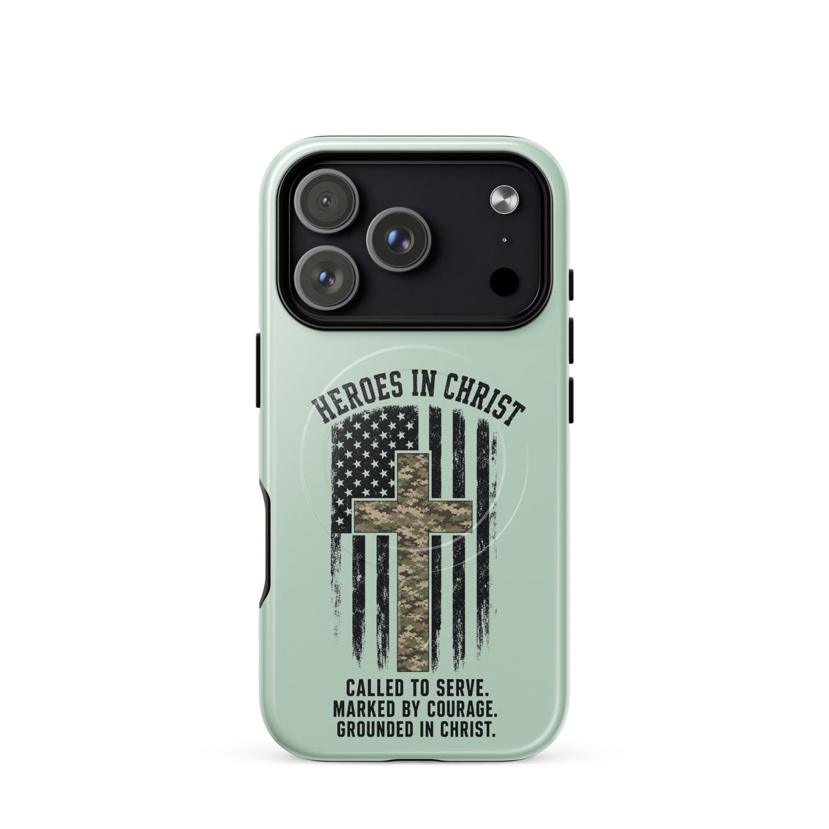 Heroes in Christ Army & Air Force Camo iPhone Tough Case - iPhone 17 Pro - Front View