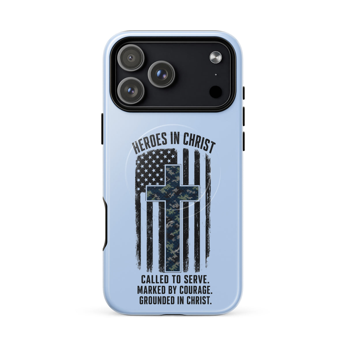Heroes in Christ Navy Camo iPhone Tough Case - iPhone 17 Pro Max - Front View