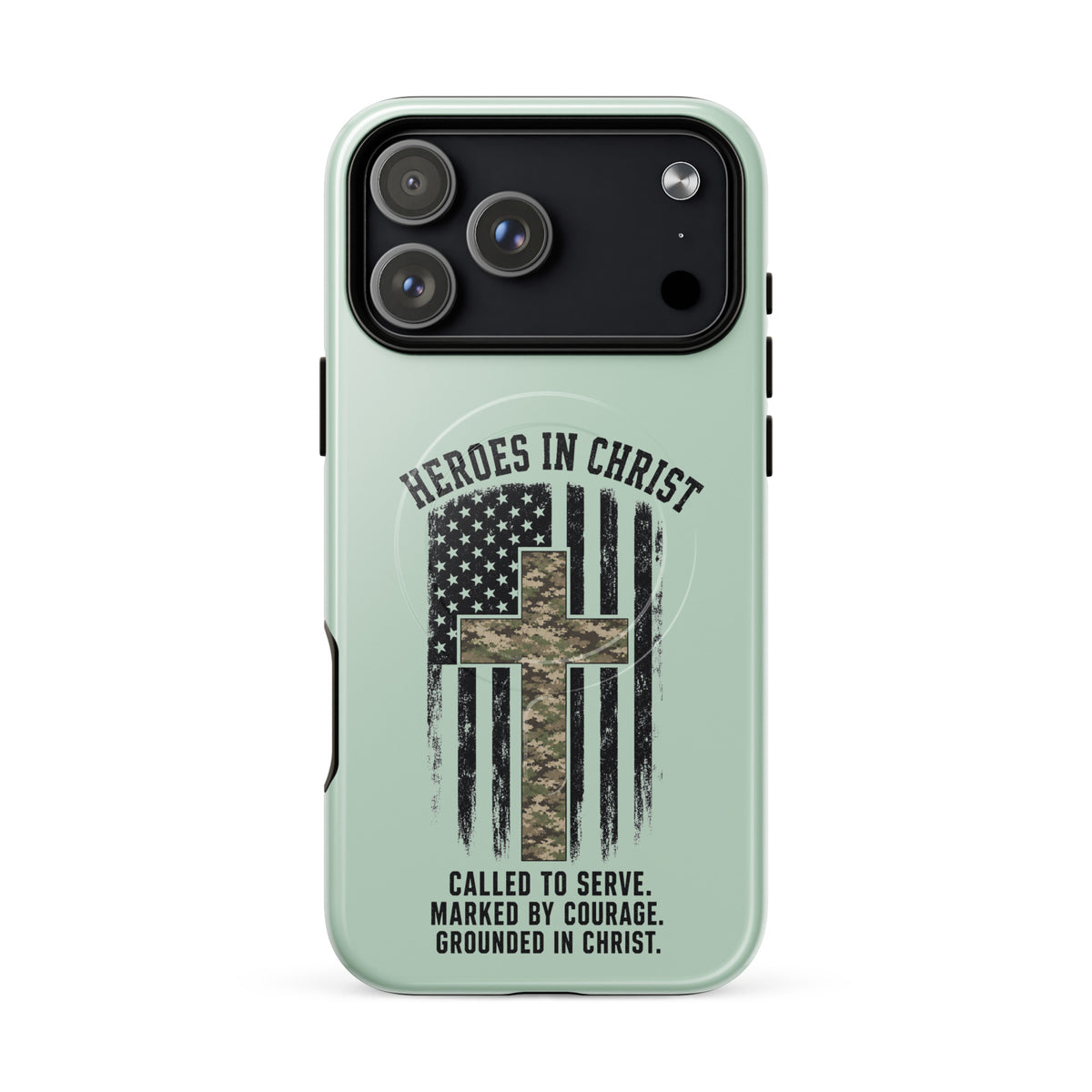 Heroes in Christ Army & Air Force Camo iPhone Tough Case - iPhone 17 Pro Max - Front View