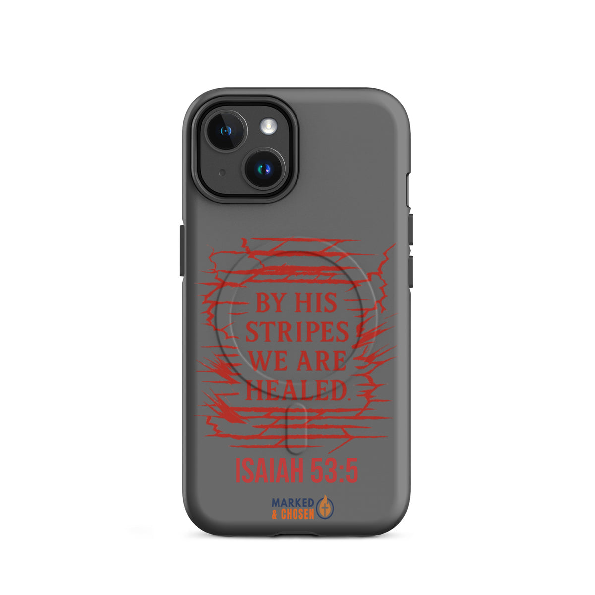By His Stripes Tough MagSafe iPhone Case - iPhone 14 - Front View