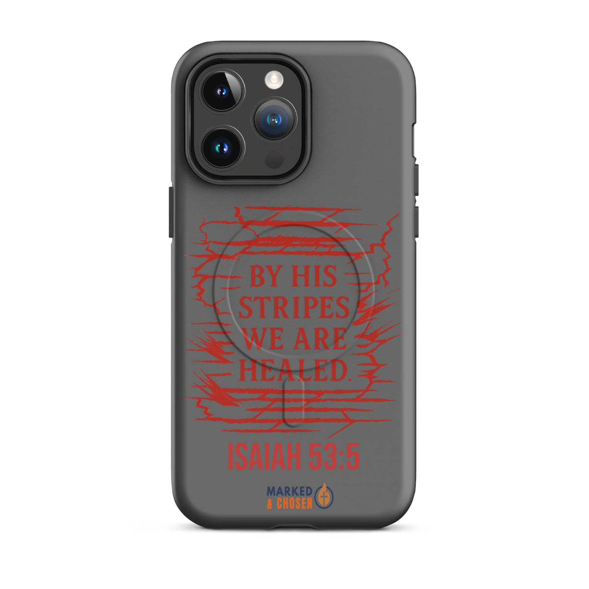 By His Stripes Tough MagSafe iPhone Case - iPhone 14 Pro Max - Front View