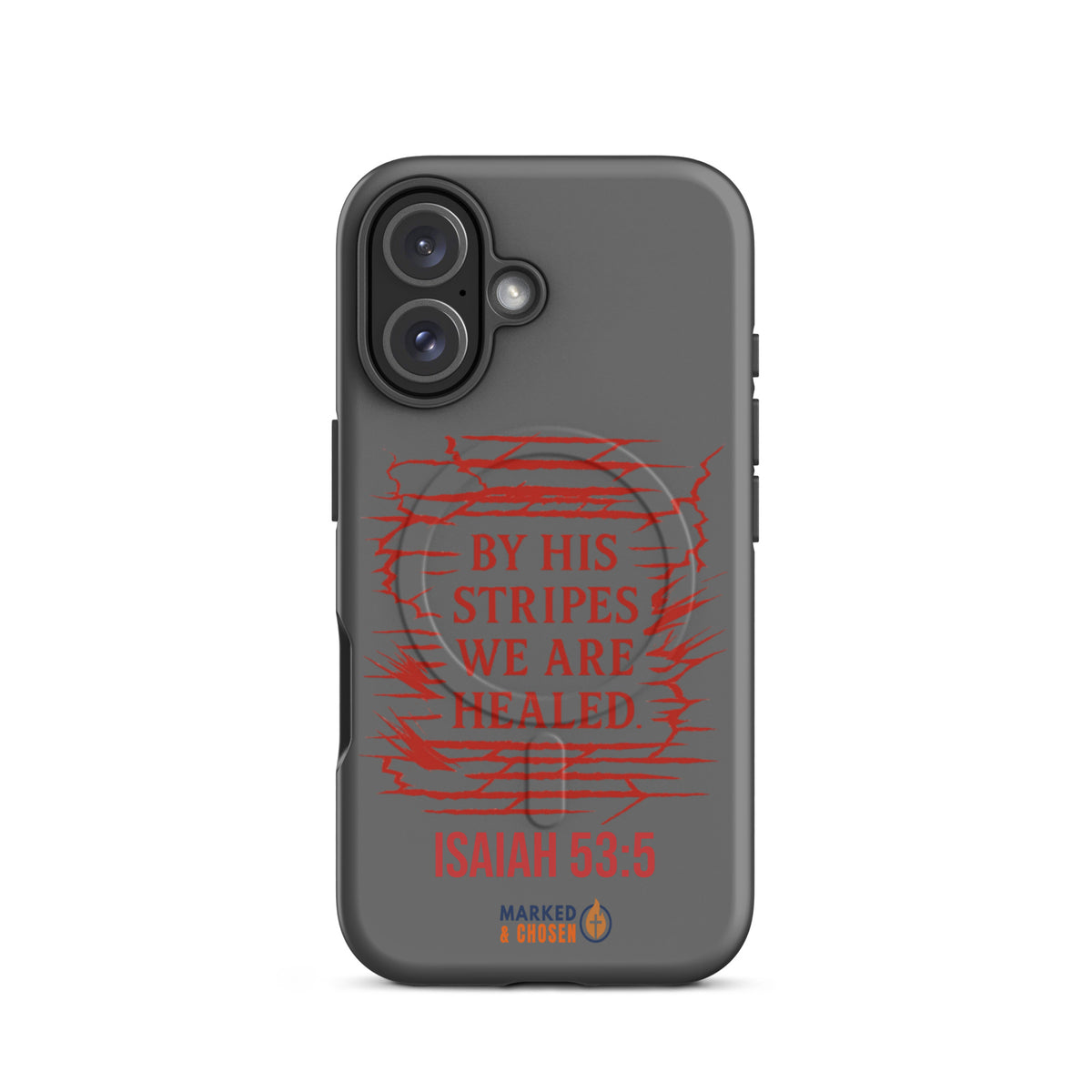 By His Stripes Tough MagSafe iPhone Case - iPhone 16 - Front View
