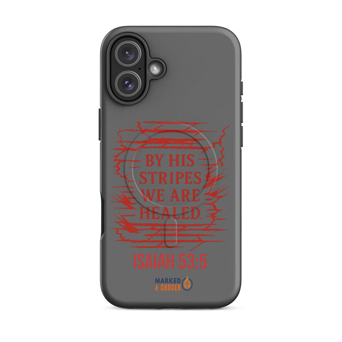 By His Stripes Tough MagSafe iPhone Case - iPhone 16 Plus - Front View