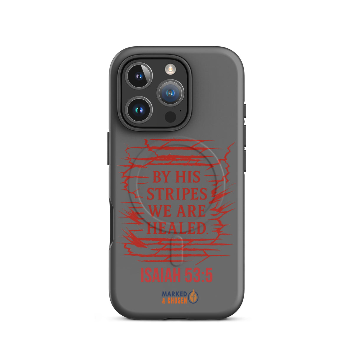 By His Stripes Tough MagSafe iPhone Case - iPhone 16 Pro - Front View