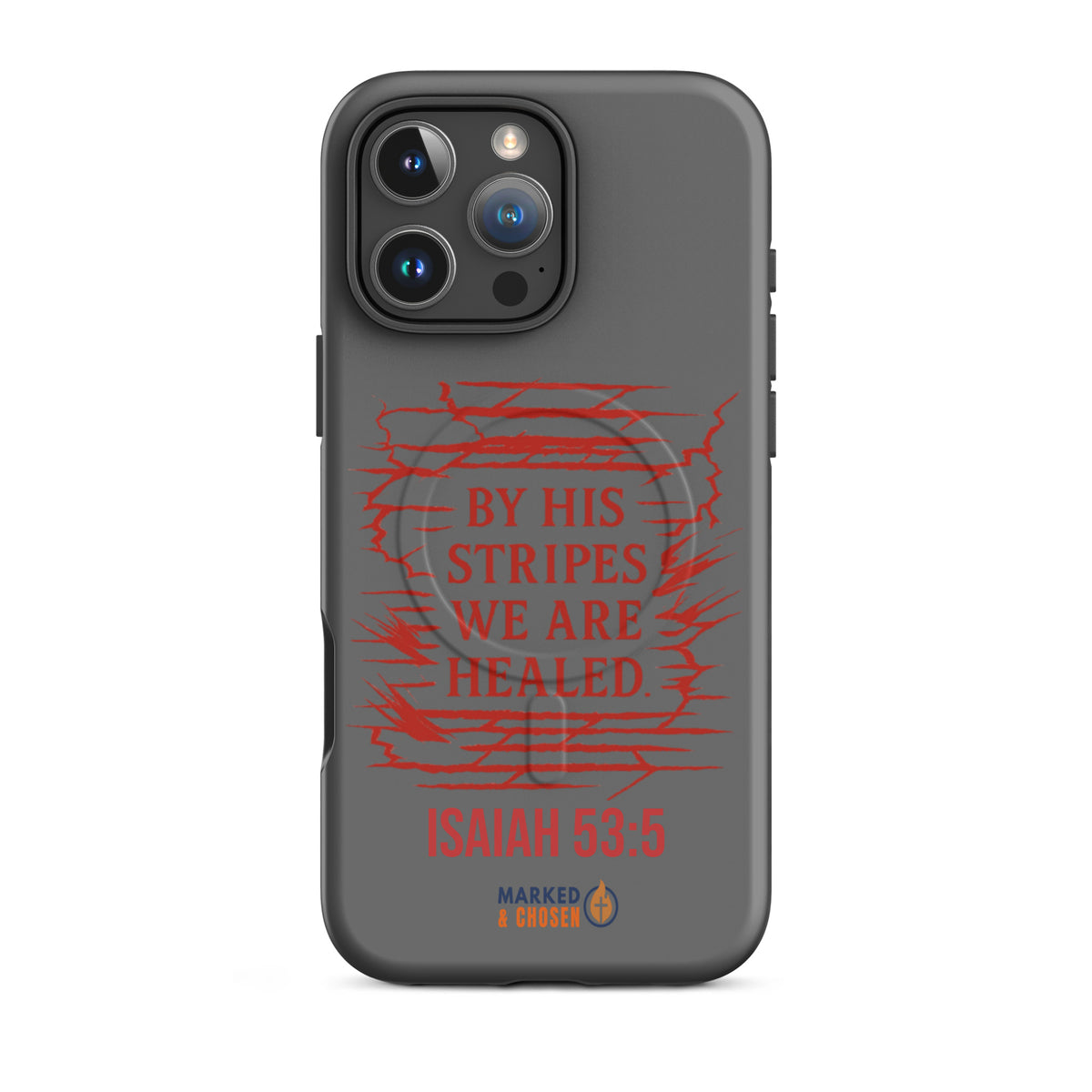 By His Stripes Tough MagSafe iPhone Case - iPhone 16 Pro Max - Front View