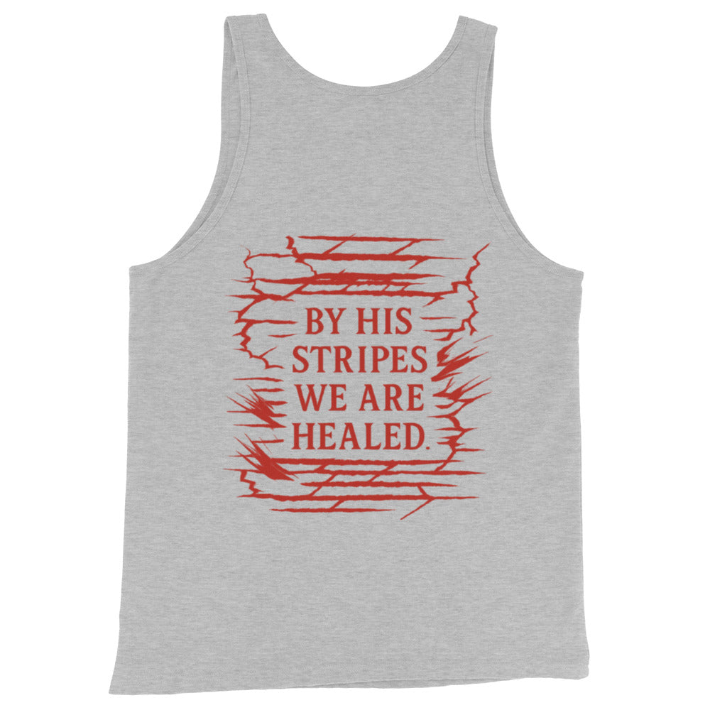 Men's Marked by Stripes Tank Top - Athletic Heather - Back View 2
