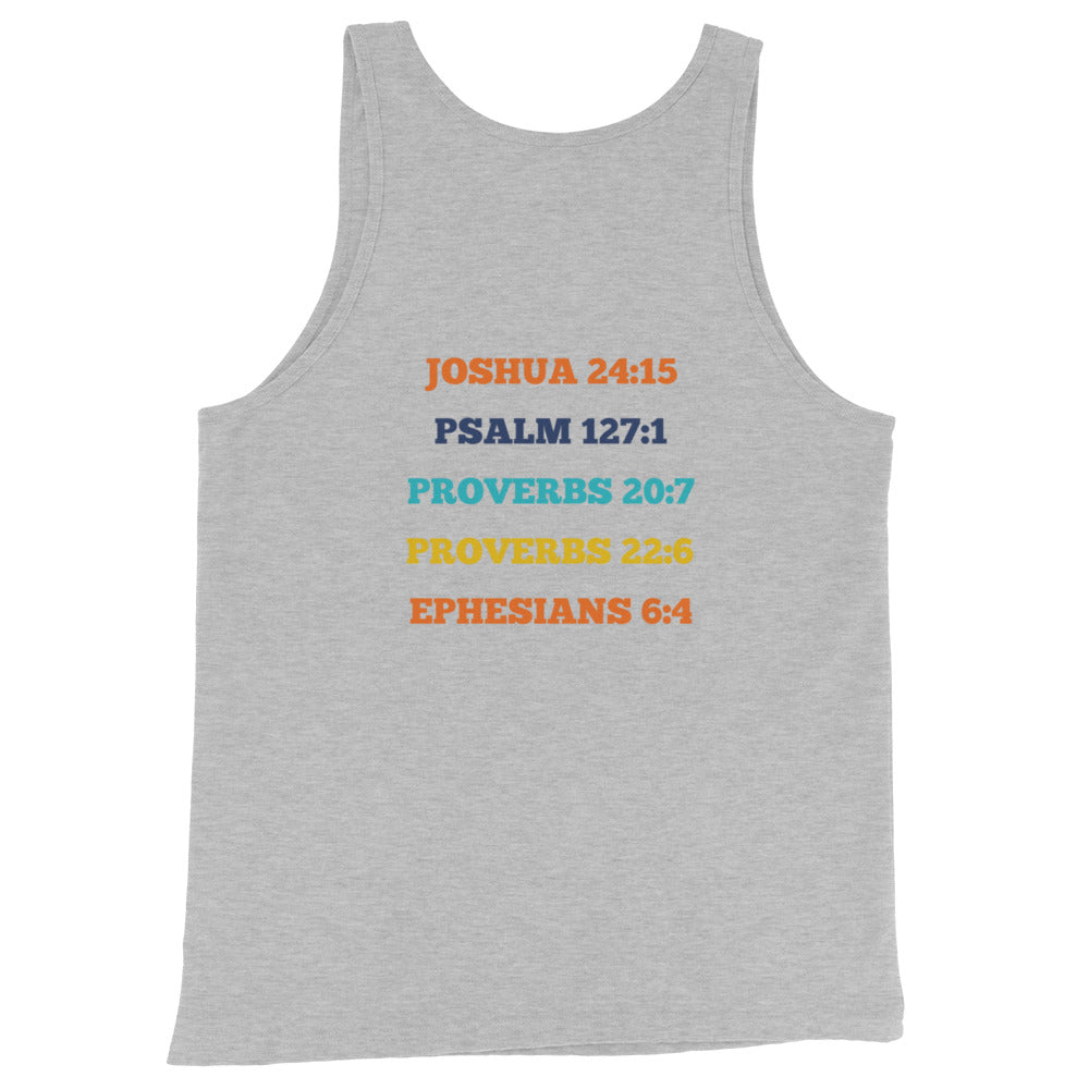 He is Dad Tank Top - Athletic Heather - Back View 2
