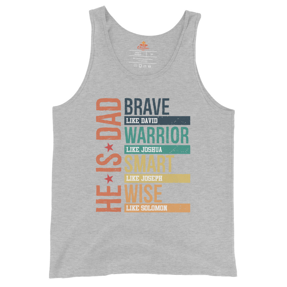 He is Dad Tank Top - Athletic Heather - Front View 2