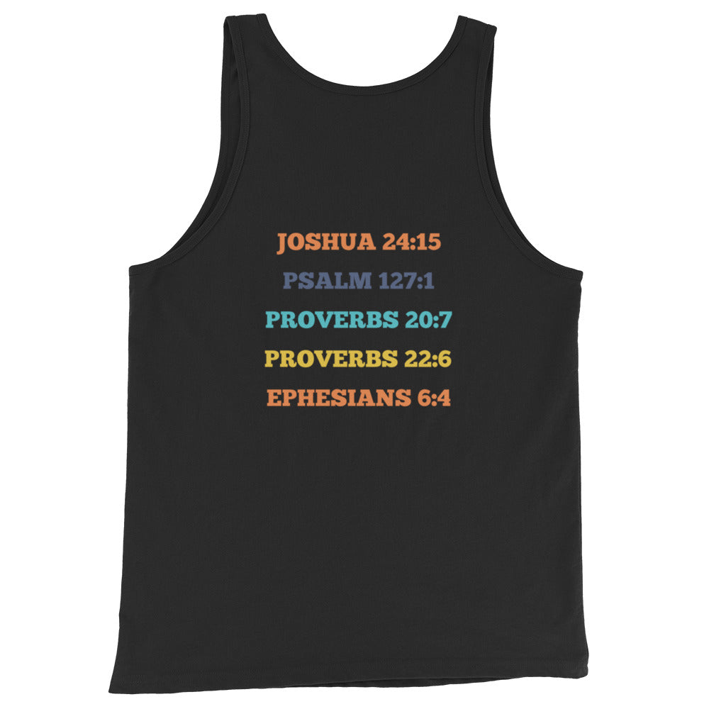 He is Dad Tank Top - Black - Back View