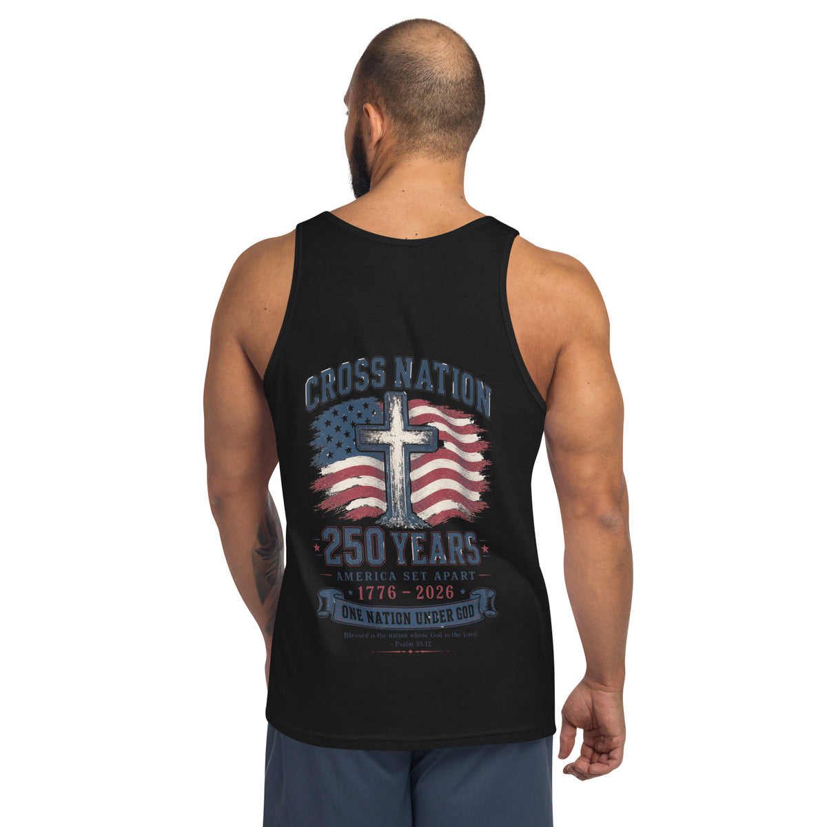 Men's America 250th Tank Top - Black - Back View