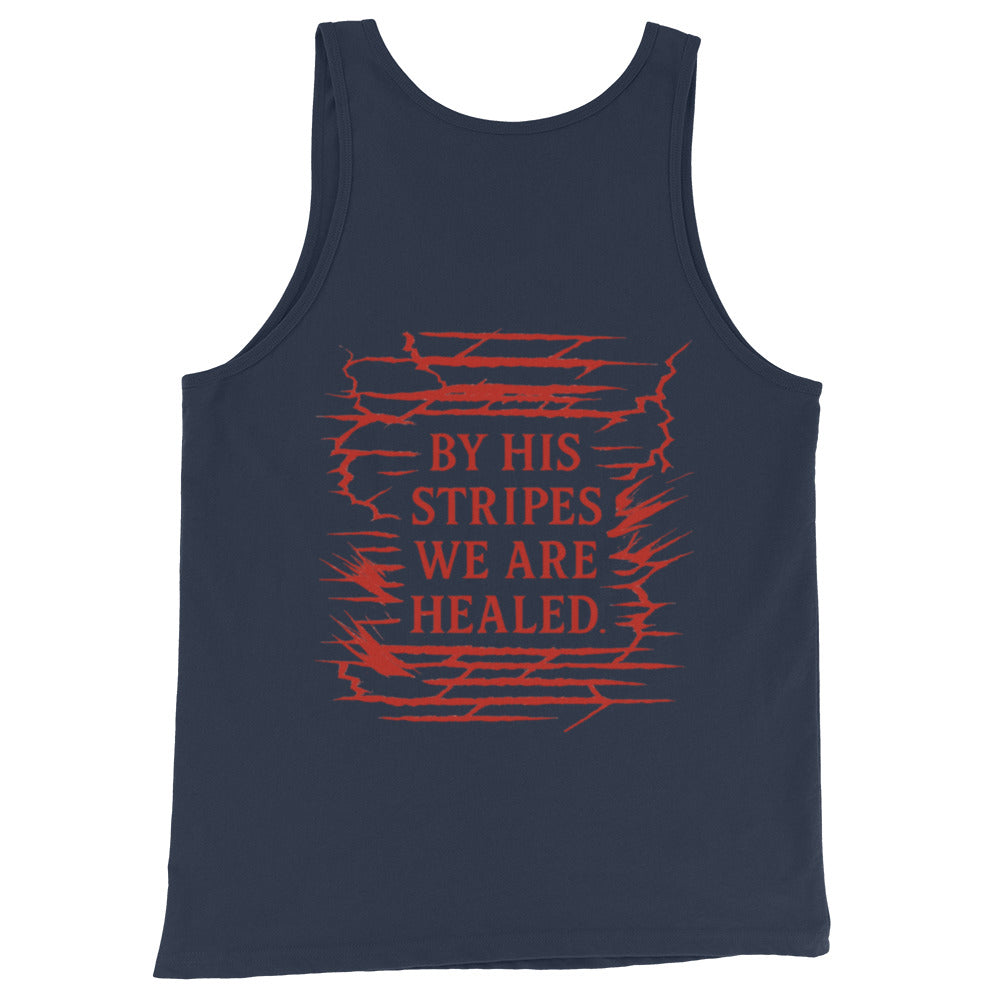 Men's Marked by Stripes Tank Top - Navy - Back View