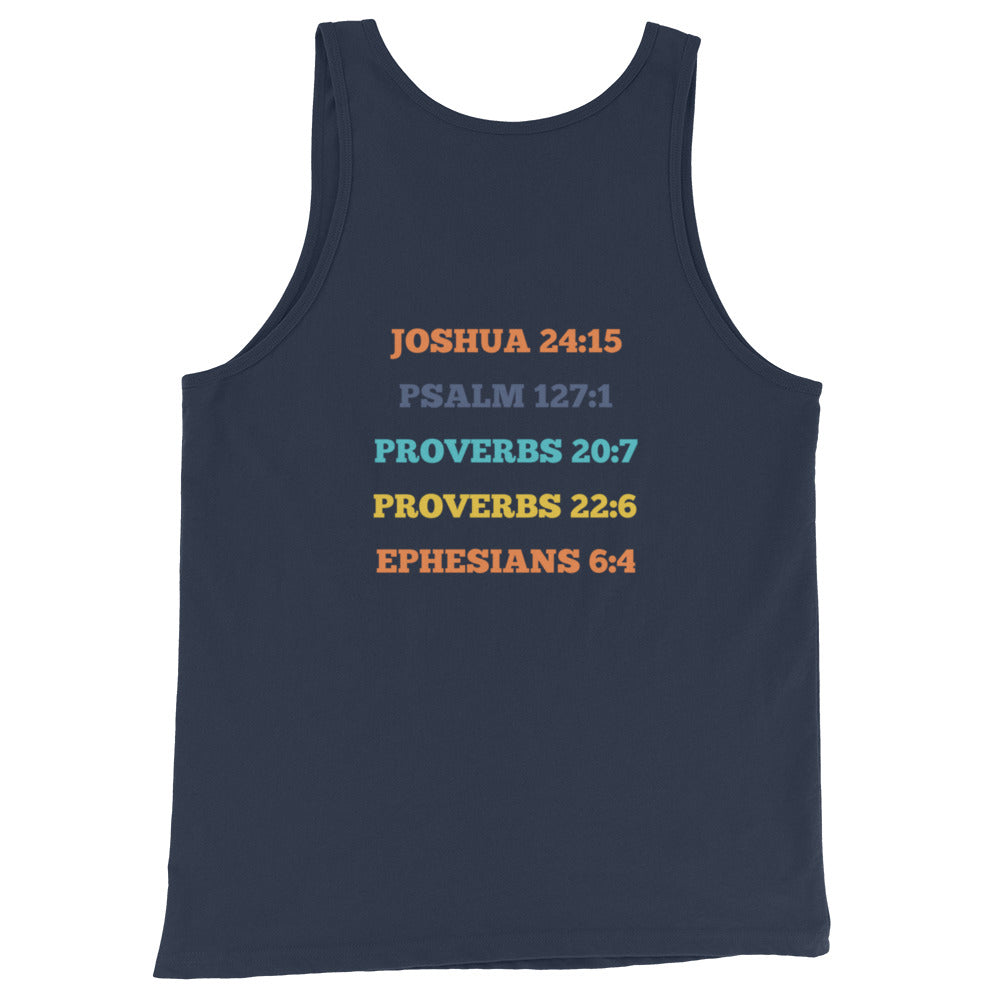 He is Dad Tank Top - Navy - Back View 2