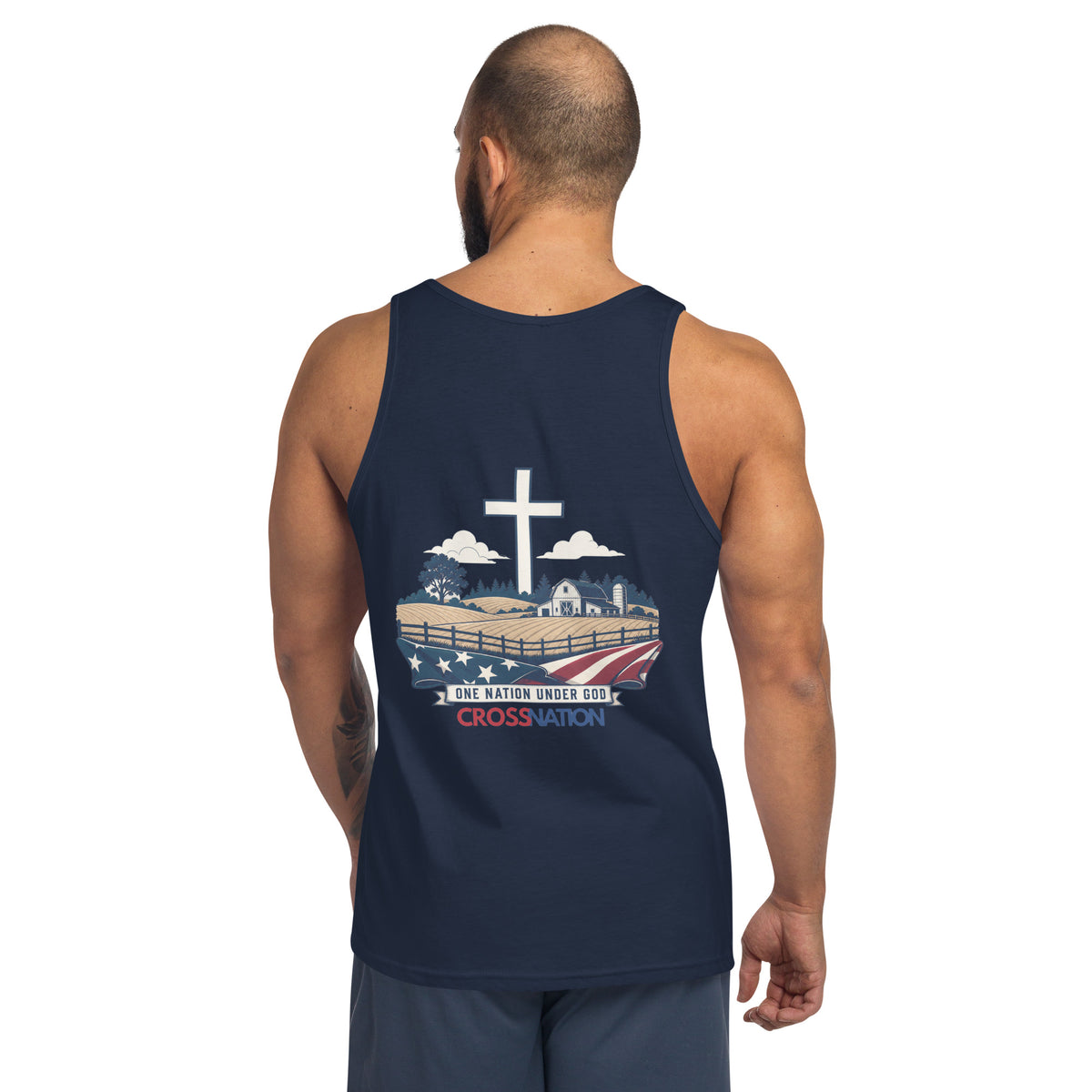 Men's Heartland Tank Top - Navy - Back View