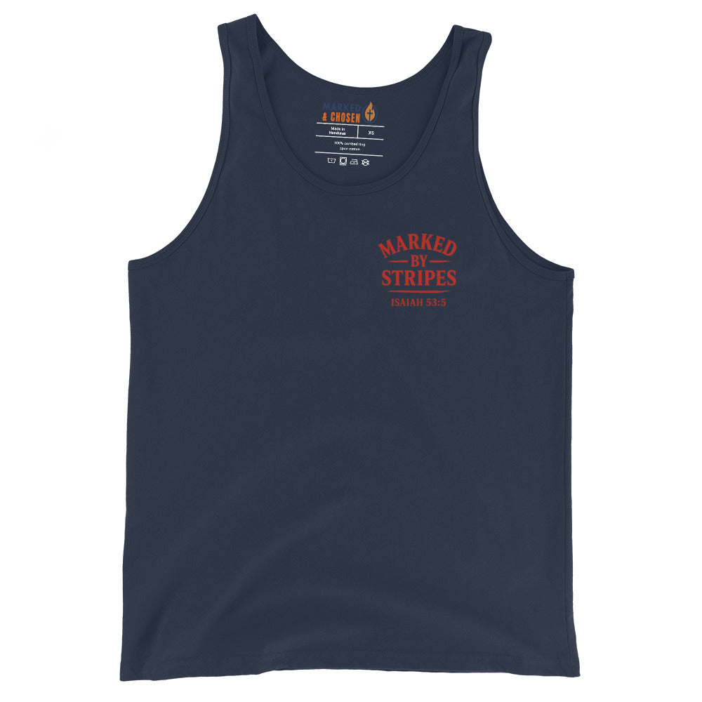 Men's Marked by Stripes Tank Top - Navy - Front View