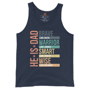 He is Dad Tank Top - Navy - Front View