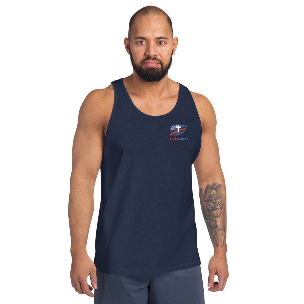 Men's Heartland Tank Top - Navy - Front View