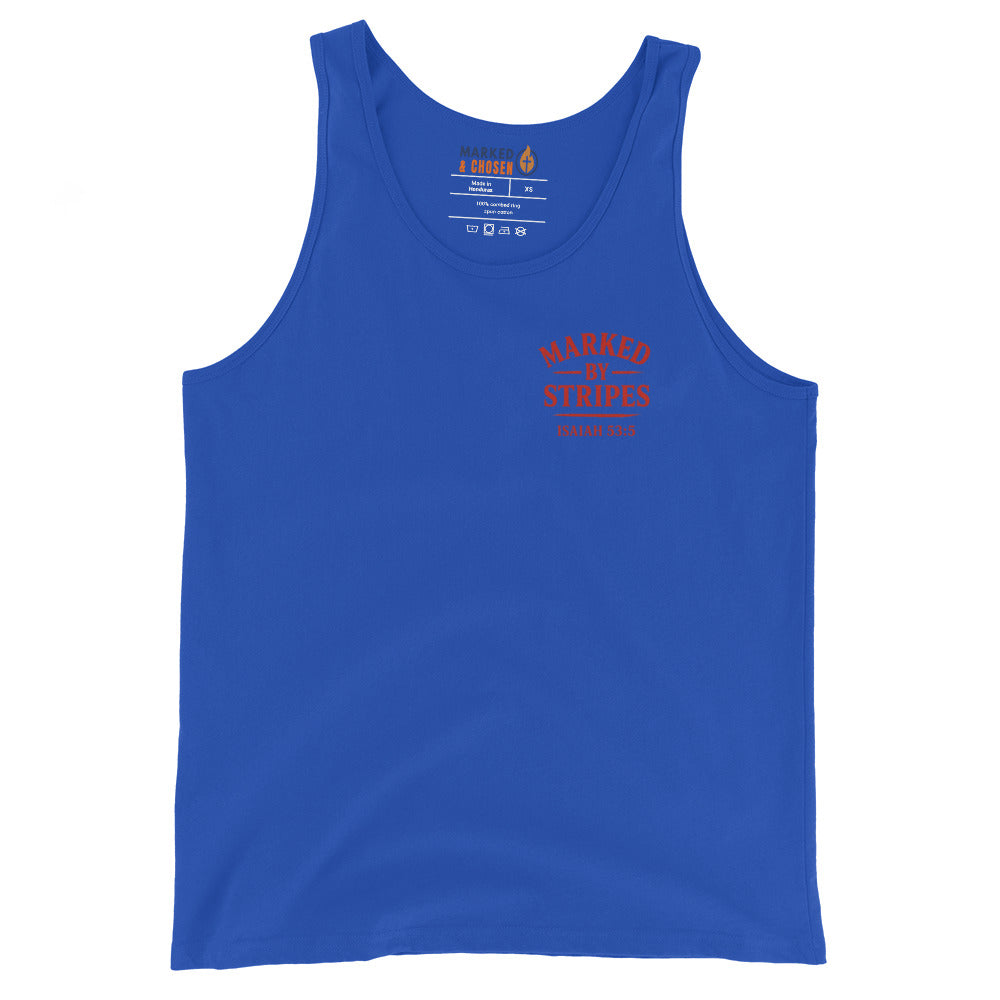 Men's Marked by Stripes Tank Top - True Royal - Front View 2