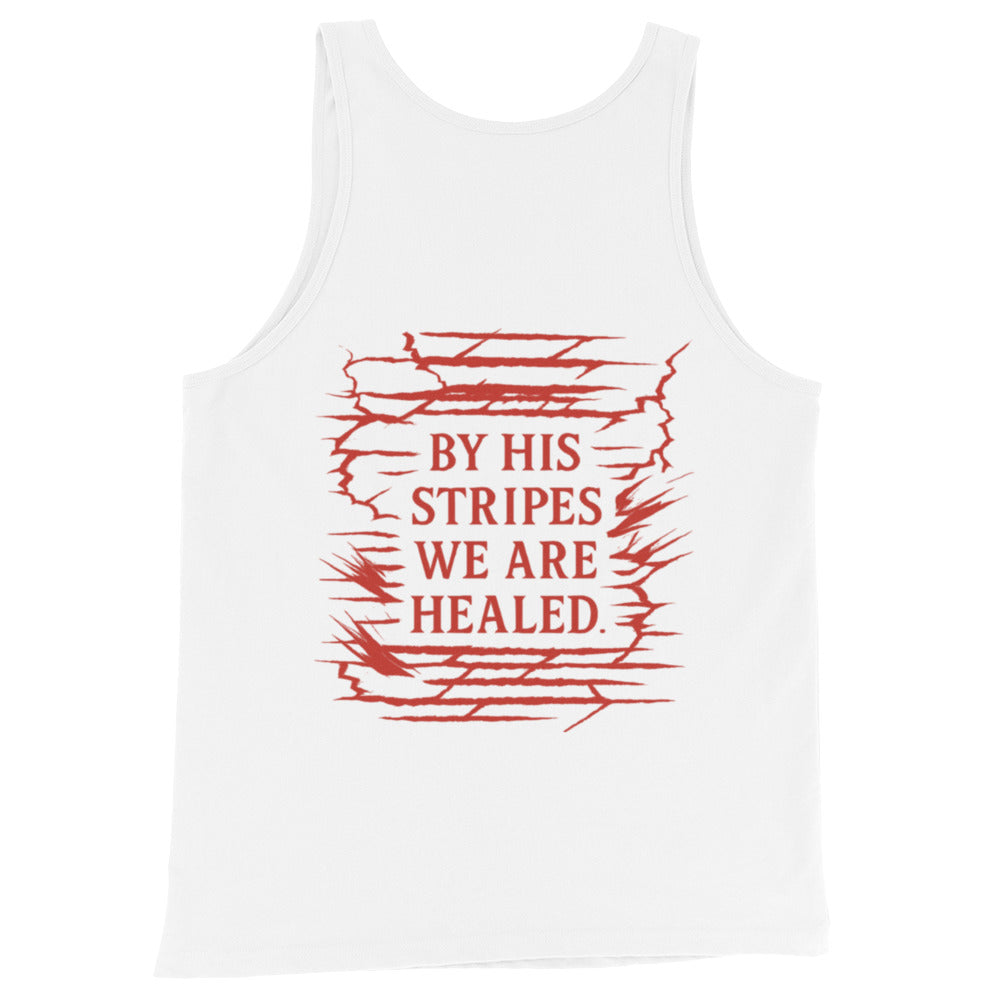 Men's Marked by Stripes Tank Top - White - Back View